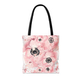 Tote Bag-Rose Gold-Pink Floral-Paint Splatter