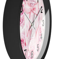 Wall Clock - Pink Blush & Roses Perfume Bottle - Blessed