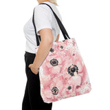 Tote Bag-Rose Gold-Pink Floral-Paint Splatter