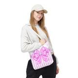 Orchid Lilac Damask Bow - Tote Bag