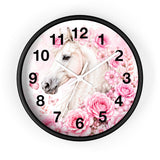 Blushing Rose Equestrian Horse - Wall Clock