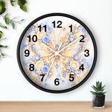 Buttercream Sapphire Blossom Butterfly - Wall Clock