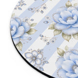 Powder Blue Sugar Blossom Stripes - Mouse Pad