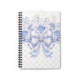 Duchess Blue Diamond Bow - Spiral Notebook