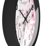 Pink Flower Bouquet - Praise Almighty God - Wall Clock (Faith)