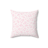 Pink Leopard Print Diamonds - Square Pillow