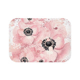 Bath Mat-Rose Gold-Pink Floral-Paint Splatter