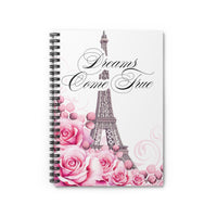 Spiral Notebook (Small) - Dreams Come True - Paris Dreams - Pink