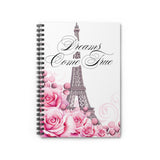 Spiral Notebook (Small) - Dreams Come True - Paris Dreams - Pink