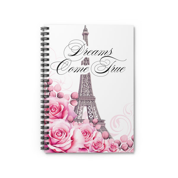 Spiral Notebook (Small) - Dreams Come True - Paris Dreams - Pink