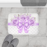 Lavender Lace Diamond Bow - Bath Mat