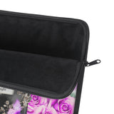Laptop Sleeve - Purple Midnight Roses - Perfume Bottle White