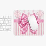 Princess Pink Damask Bow - Mouse Pad