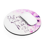Purple Flower Bouquet - Blessed is the One - Mouse Pad (Faith)