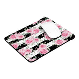 Pretty Pink Roses -Black Stripes - Mouse Pad