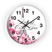 Wall Clock - Dreams Come True - Paris Dreams - Pink