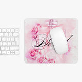 Pink Blush & Roses Perfume Bottle - Blessed Black (Faith) - Mouse Pad