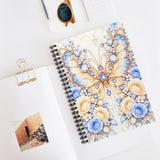 Buttercream Sapphire Blossom Butterfly - Spiral Notebook
