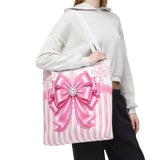 Princess Pink Damask Bow - Tote Bag
