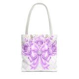 Lavender Lace Diamond Bow - Tote Bag