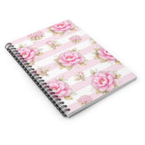 Pink Sugar Blossom Stripes - Spiral Notebook
