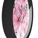 Wall Clock - Pink Passion Watercolor Plumeria - The Lord is my Refuge (Faith)