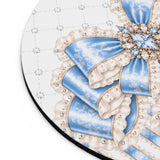 Celestial Blue Diamond | Damask Bow Couture - Mouse Pad