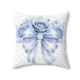 Blue Couture Diamond Bow - Square Pillow