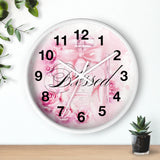 Wall Clock - Pink & Blush Perfume Bottle - Blessed Black