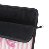 Princess Pink Damask Bow - Laptop Sleeve