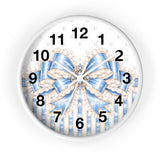 Celestial Blue Diamond | Damask Bow Couture - Wall Clock