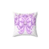 Lavender Lace Diamond Bow - Square Pillow