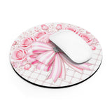 Candy Stripe Pink Couture Bow - Mouse Pad