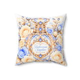 Buttercream Sapphire Blossom Perfume Bottle - Square Pillow