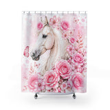 Blushing Rose Equestrian Horse - Shower Curtains