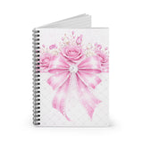 Pink Couture Diamond Bow - Spiral Notebook