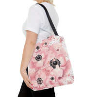 Tote Bag-Rose Gold-Pink Floral-Paint Splatter