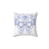 Duchess Blue Diamond Bow - Square Pillow