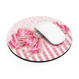 Pink Leopard Bow Couture - Mouse Pad