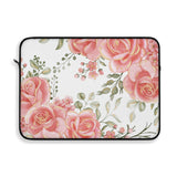 Laptop Sleeve-Luscious Pink Floral-Gold Trim