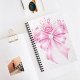 Pink Couture Diamond Bow - Spiral Notebook