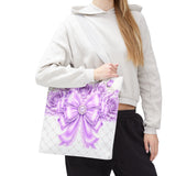 Lavender Lace Diamond Bow - Tote Bag