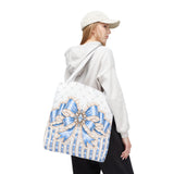 Celestial Blue Diamond | Damask Bow Couture - Tote Bag
