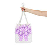 Lavender Lace Diamond Bow - Tote Bag