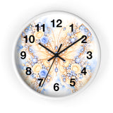 Buttercream Sapphire Blossom Butterfly - Wall Clock