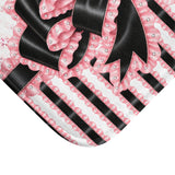 Black & Pink Ruffle Bow Couture | Pink Zebra Print - Bath Mat