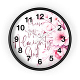 Pink Flower Bouquet - Praise Almighty God - Wall Clock (Faith)