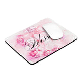 Pink Blush & Roses Perfume Bottle - Blessed Black (Faith) - Mouse Pad