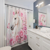 Blushing Rose Equestrian Horse - Shower Curtains