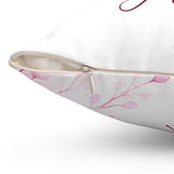 Pink Flower Bouquet - Praise Almighty God - Square Pillow (Faith)